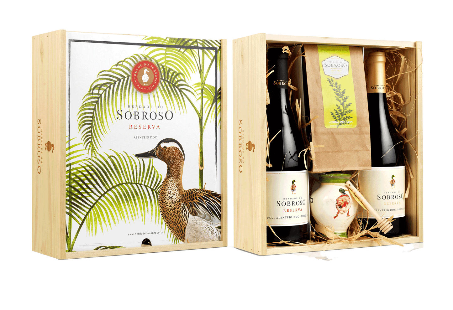 Conjunto Herdade Sobroso 2 Flessen + Honing + Thee (cadeau doos)